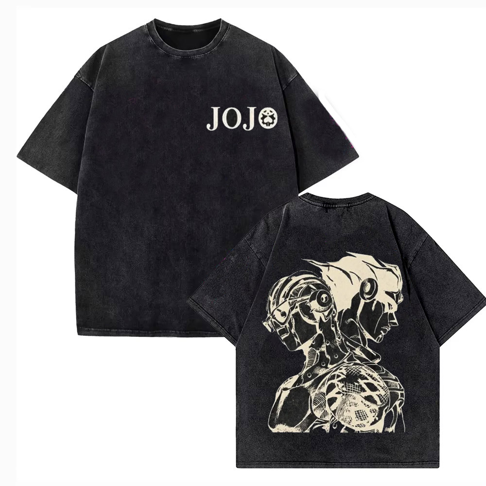 Vintage Washed TShirt Men JoJo - Jojo Anime Merchandise review and price
