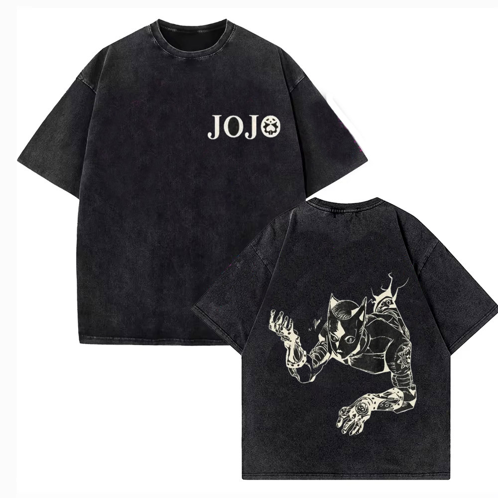 Vintage Washed TShirt Men JoJo - Jojo Anime Merchandise review and price