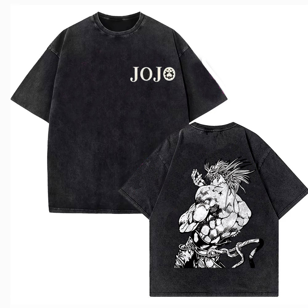 Vintage Washed TShirt Men JoJo - Jojo Anime Merchandise review and price